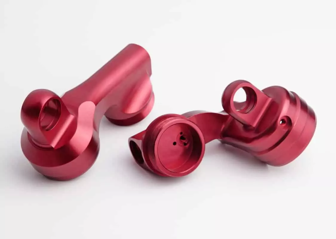 CNC Machining precision Red Anodised aluminium parts