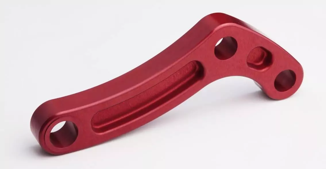 CNC Machining precision red anodised aluminium part