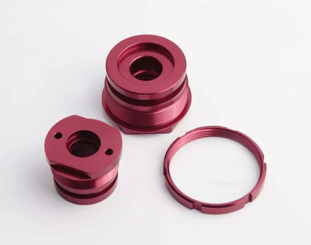 CNC Machining precision red anodised aluminium parts