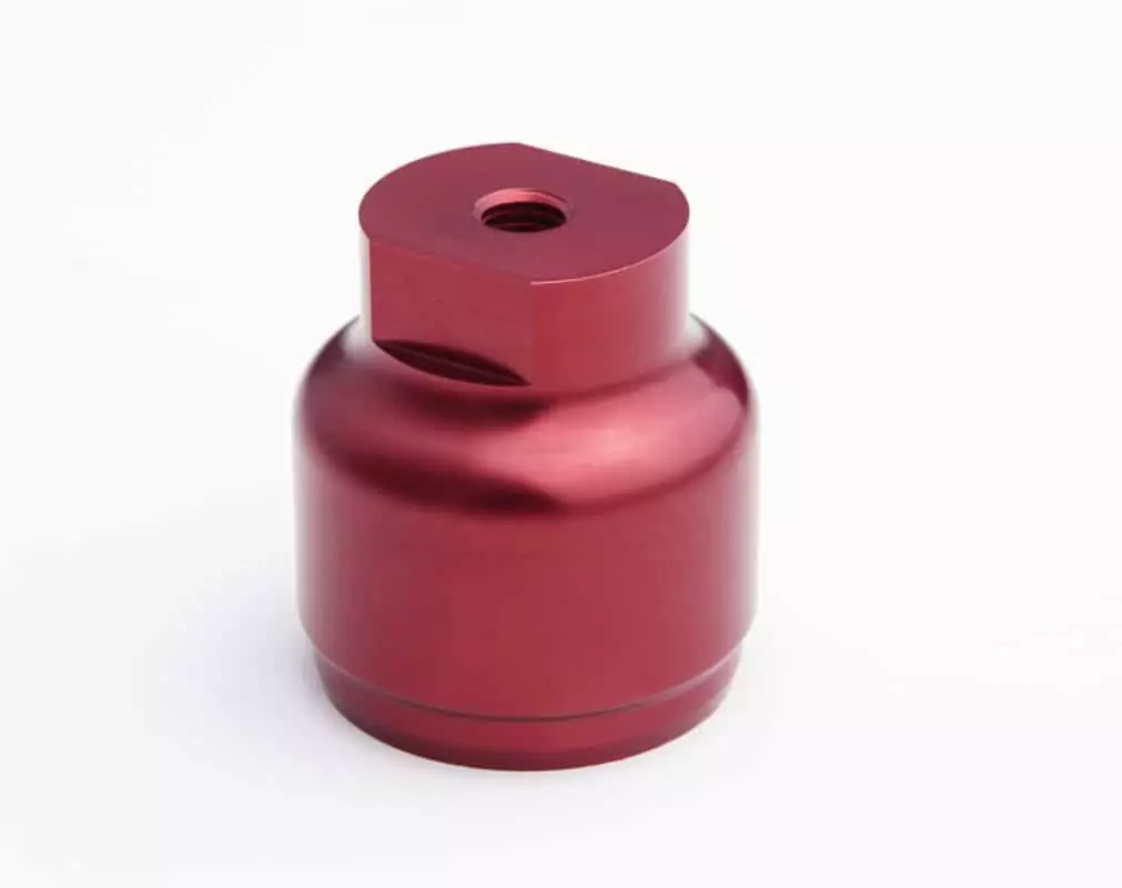 CNC Machining precision red anodised aluminium part