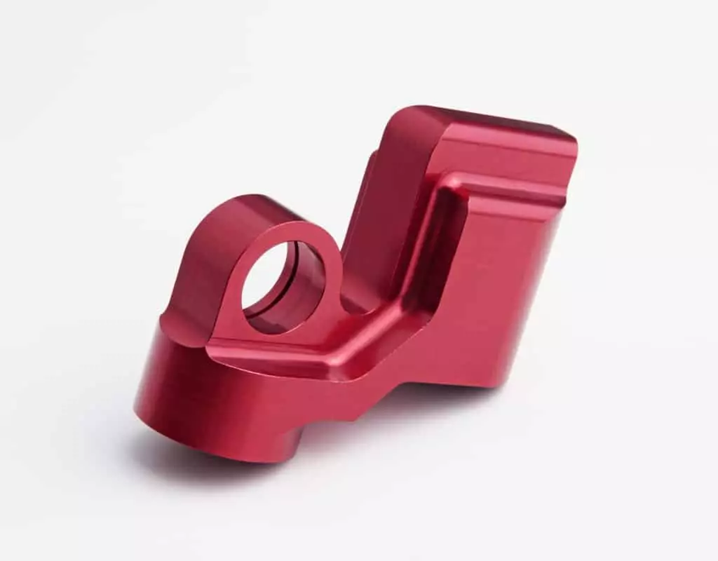 CNC Machining precision red anodised aluminium part